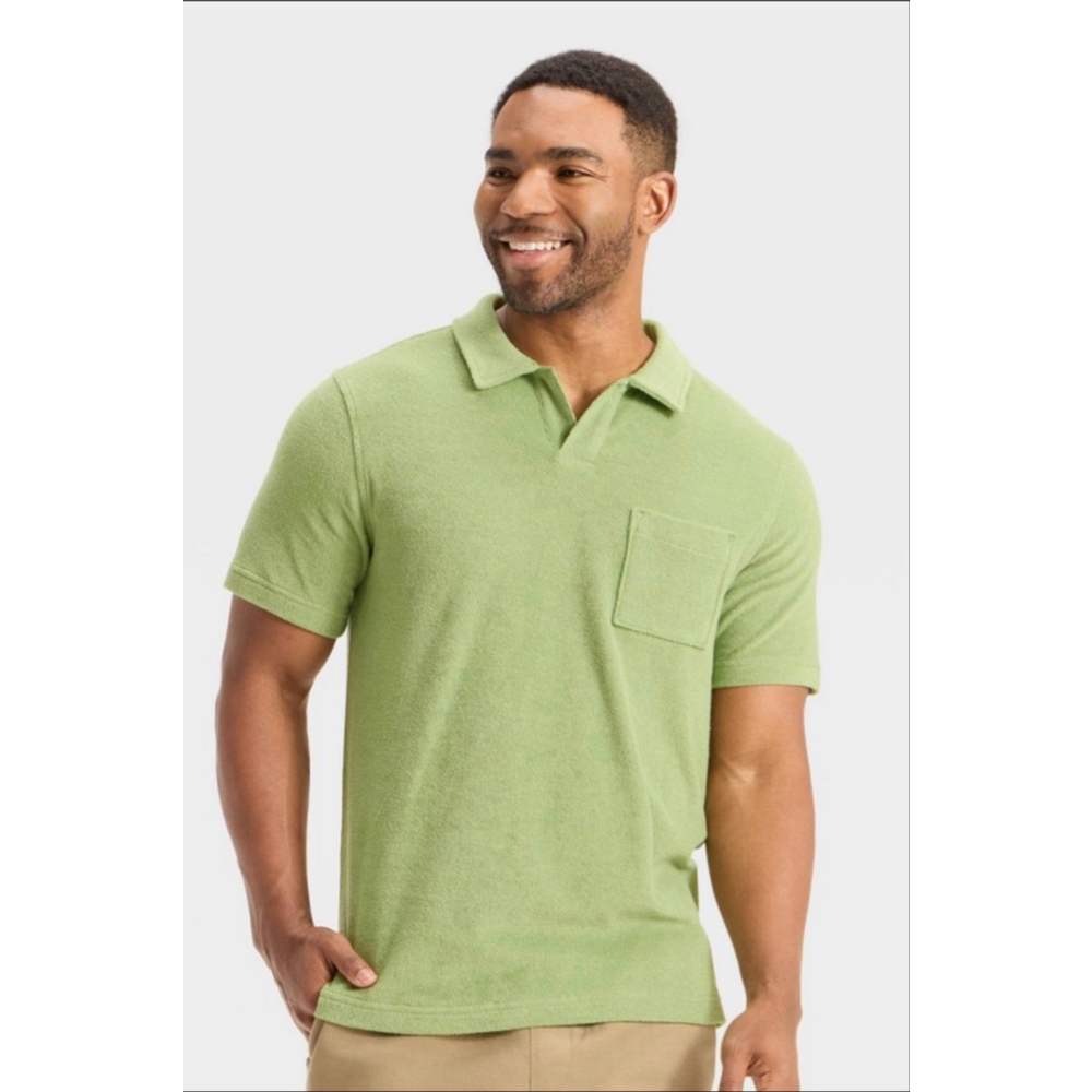 Men’s Terry Cloth Polo Shirt – Goodfellow & Co Green | Size S | NWT